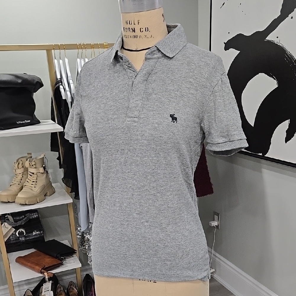 Abercrombie & Fitch Gray Polo Shirt
